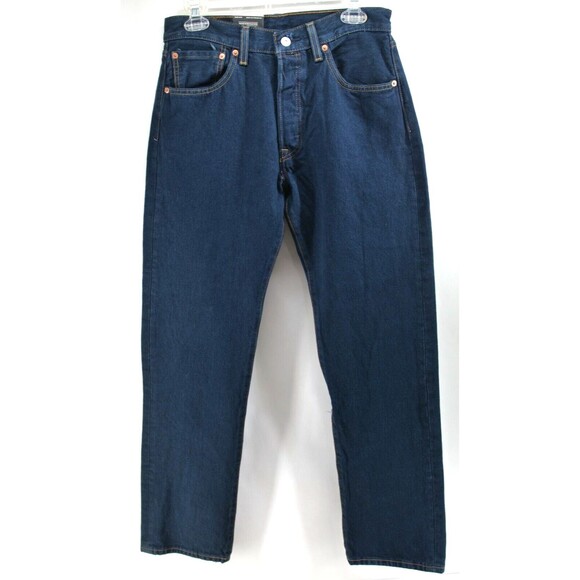 Levis 501 Mens Original Dark Blue Straight Leg Denim‎ Jeans 30x31